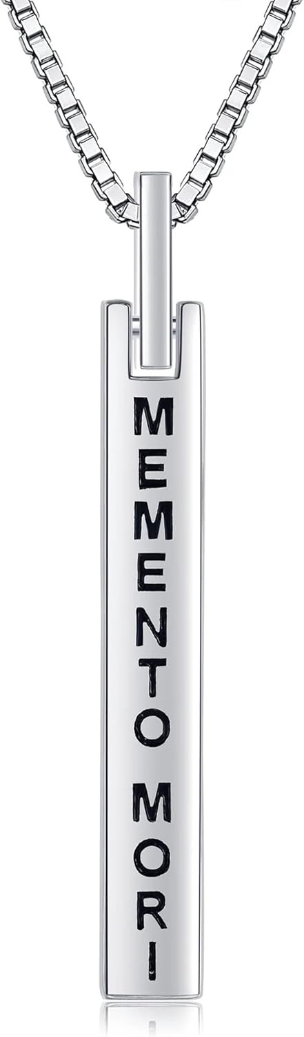 YAFEINI Memento Mori Necklace 925 Sterling Silver Memento Mori Pendant Jewelry For Men