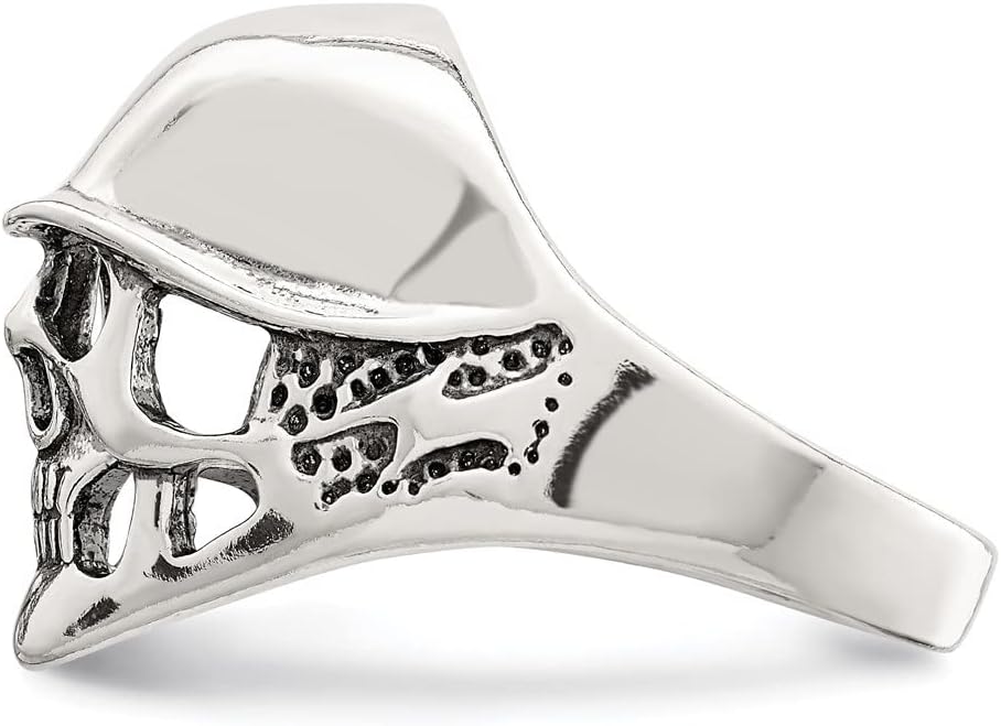 Diamond2Deal 925 Sterling Silver Antiqued Skull Ring