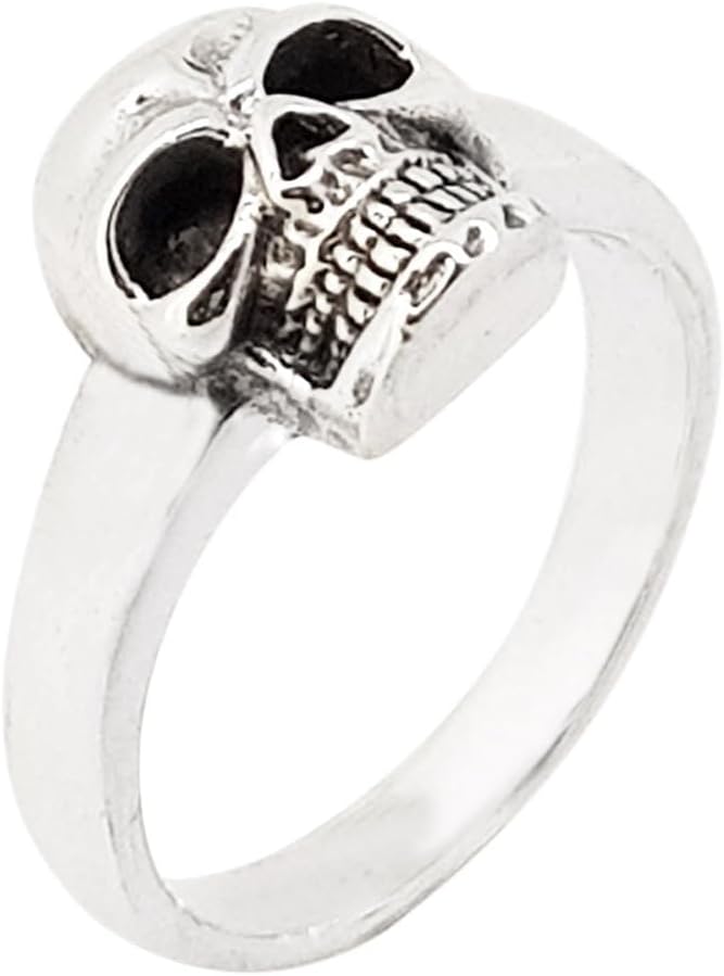 925 Sterling Silver Band Skull Polished Ring for Men and Women Size: 8, 9, 10, 11, 12, 13 and 14