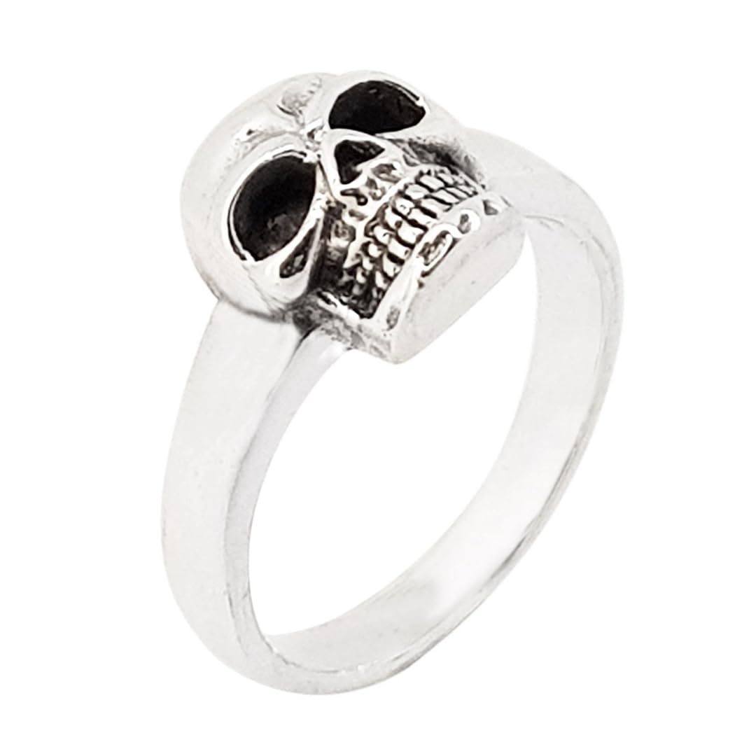 925 Sterling Silver Band Skull Polished Ring for Men and Women Size: 8, 9, 10, 11, 12, 13 and 14