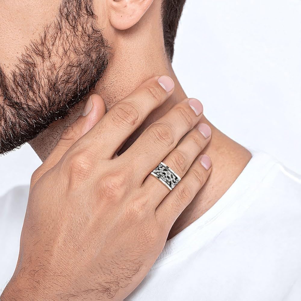 IceCarats 925 Sterling Silver Spinning Vintage Skull Ring