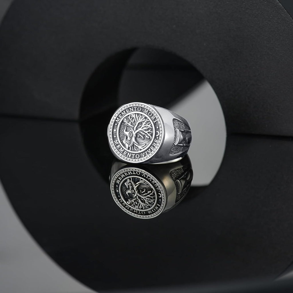 SIMONLY Memento Mori Ring for Men Amulet Jewelry Gifts Size 9-12