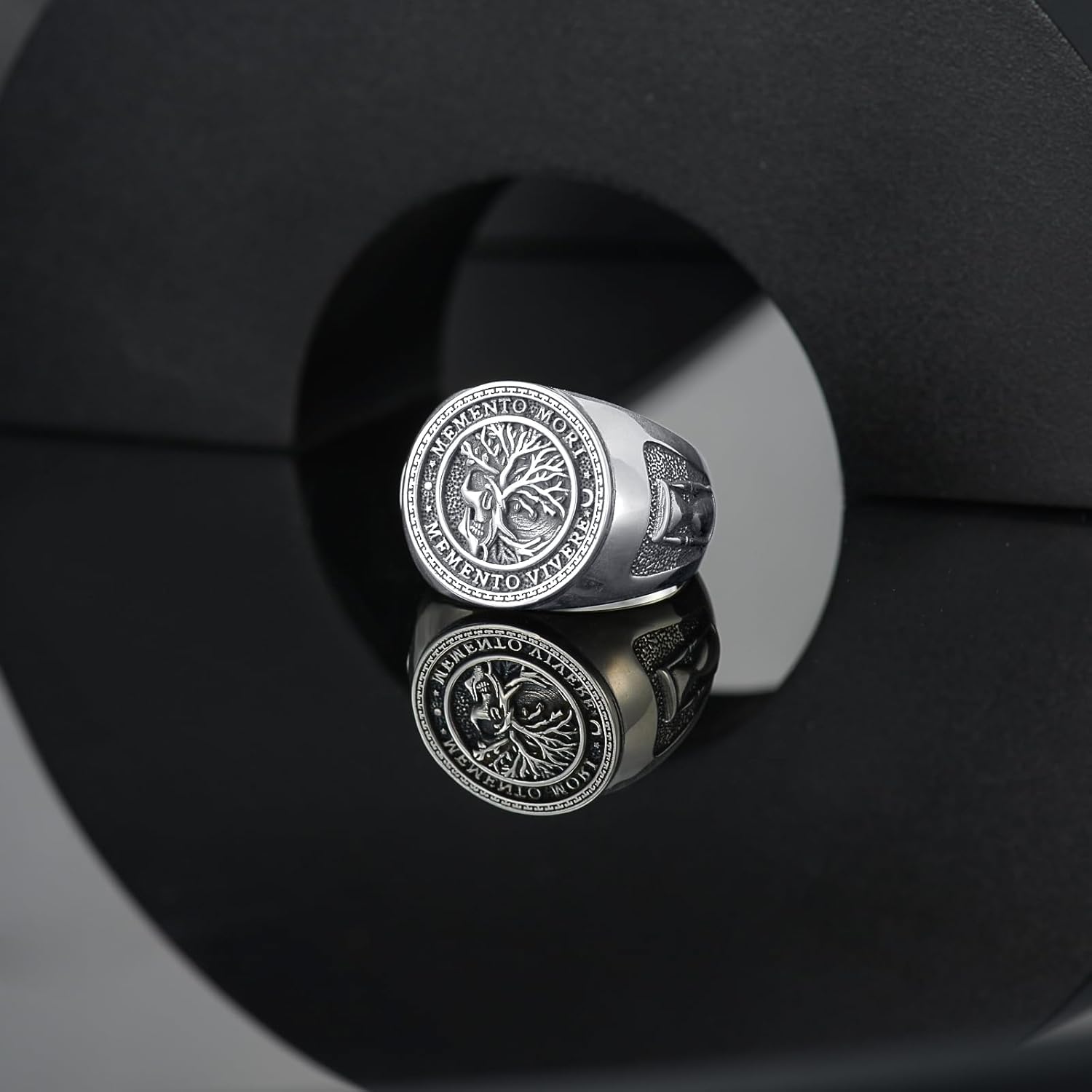 SIMONLY Memento Mori Ring for Men Amulet Jewelry Gifts Size 9-12