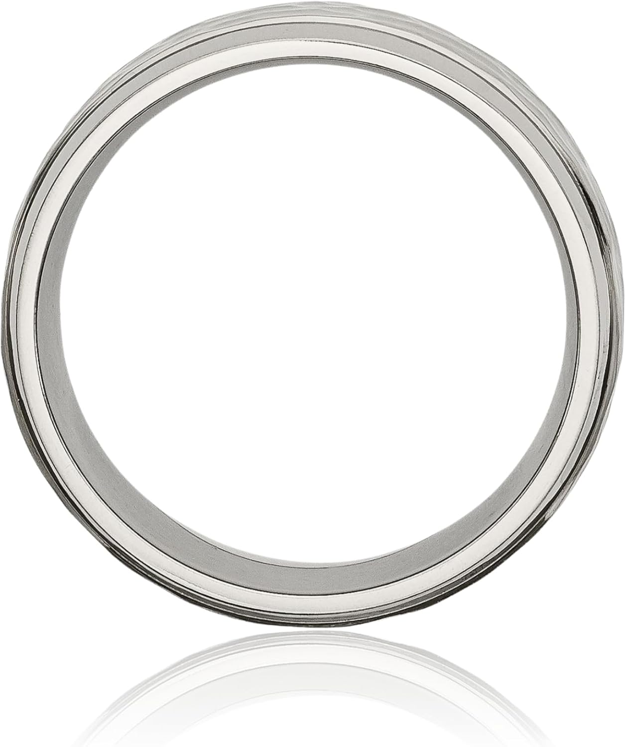 IceCarats Titanium Hammered 8mm Edge Wedding Band Ring