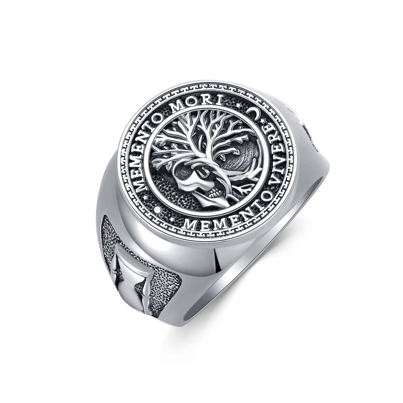 SIMONLY Memento Mori Ring for Men Amulet Jewelry Gifts Size 9-12