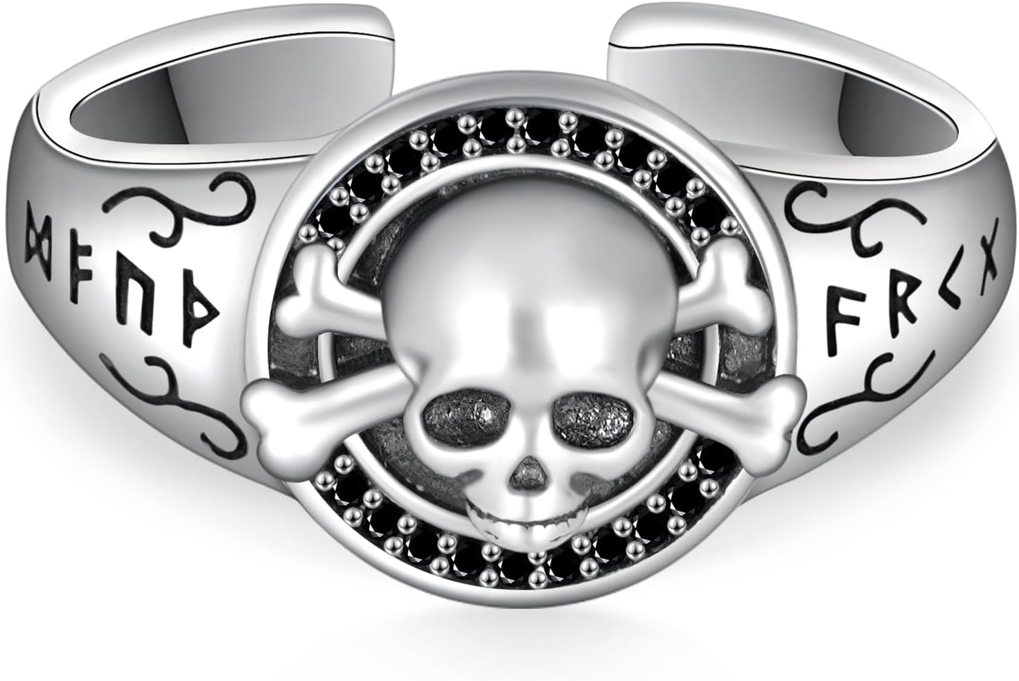 Skull Ring 925 Sterling Silver Viking Skull Ring Skull Jewelry Gifts for Women Men