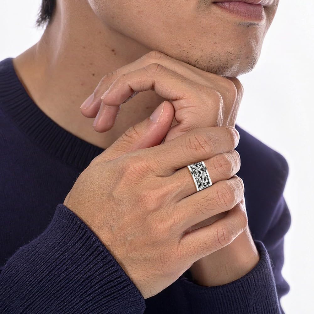 IceCarats 925 Sterling Silver Spinning Vintage Skull Ring