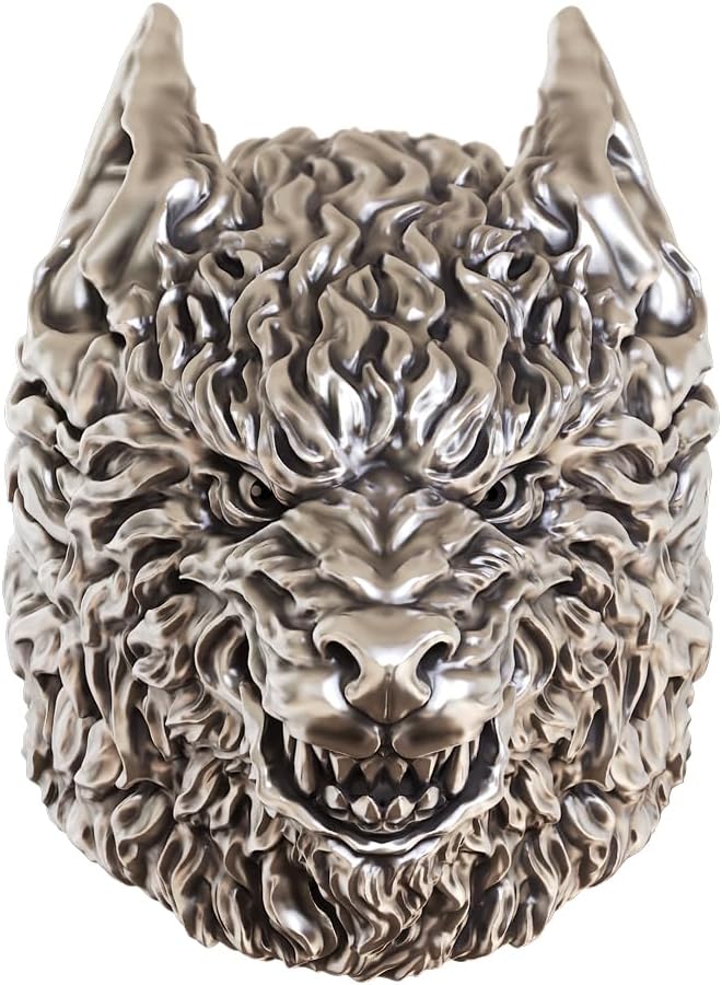 Bold Wolf Head 925 Sterling Silver Ring for Men - Biker Punk Rock Statement Jewelry ZSJ323