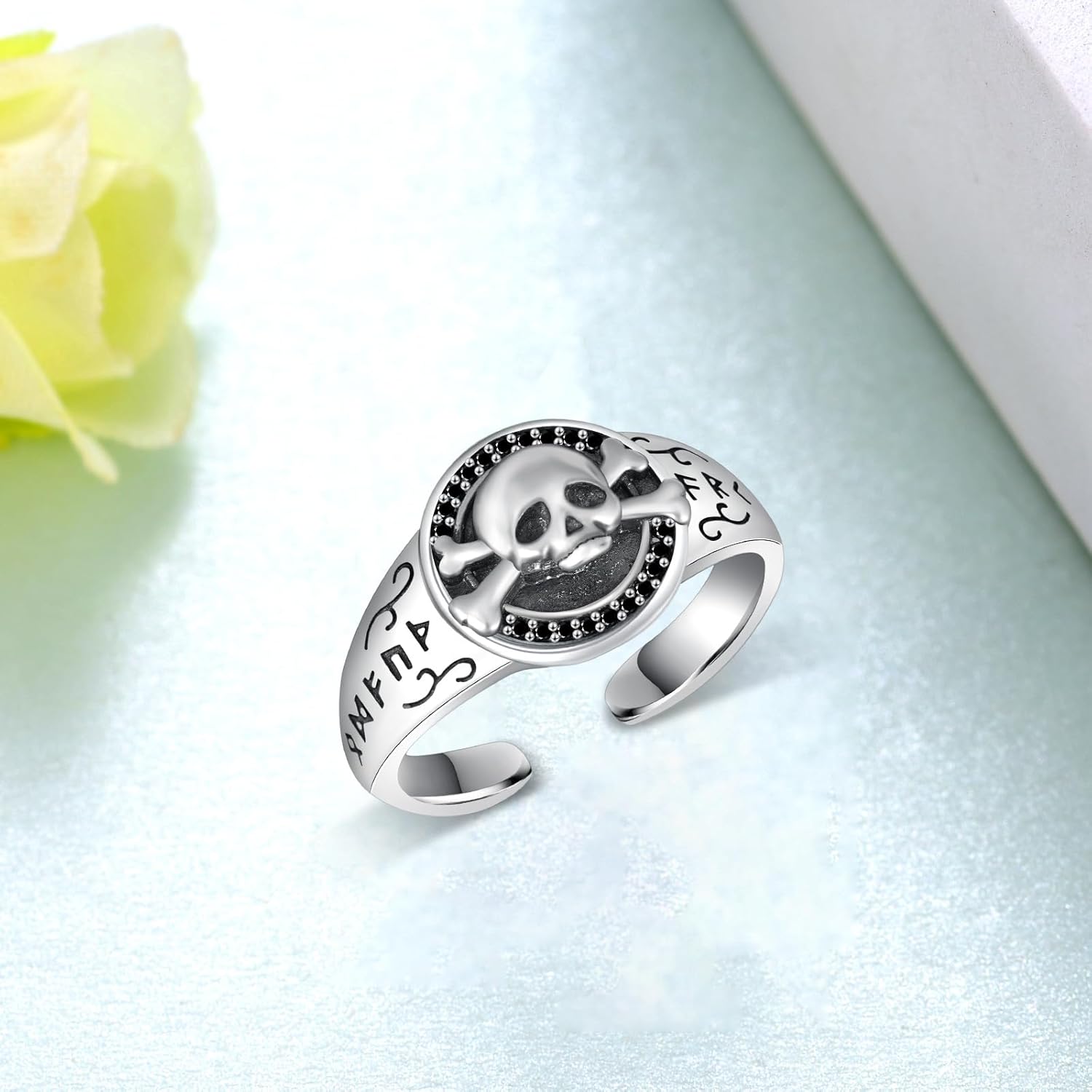 Skull Ring 925 Sterling Silver Viking Skull Ring Skull Jewelry Gifts for Women Men