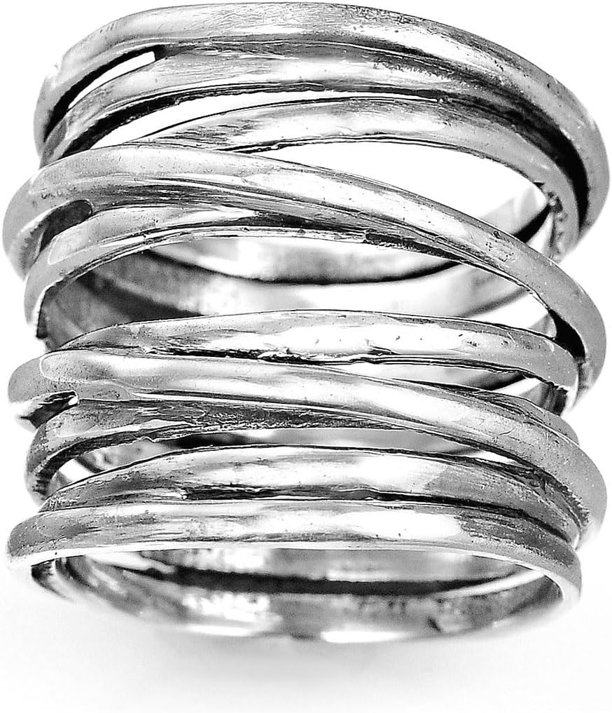 Boho-Magic 925 Sterling Silver Boho Rings for Women – Fashionable Jewelry Set – Unique Stackable Silver Rings Pack for Everyday Style and Fashion