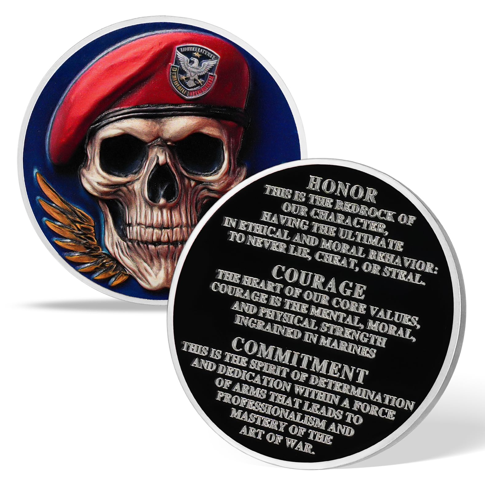 AtSKnSK Memento Mori Coin Momento Mori Coin Skull Coin Stoic Gifts Memento Mori Calendar Living Memento Mori Amor Fati Coin (Time Disc Skeleton)