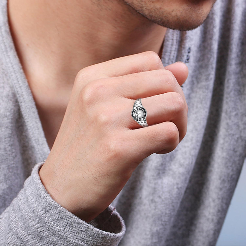 Skull Ring 925 Sterling Silver Viking Skull Ring Skull Jewelry Gifts for Women Men