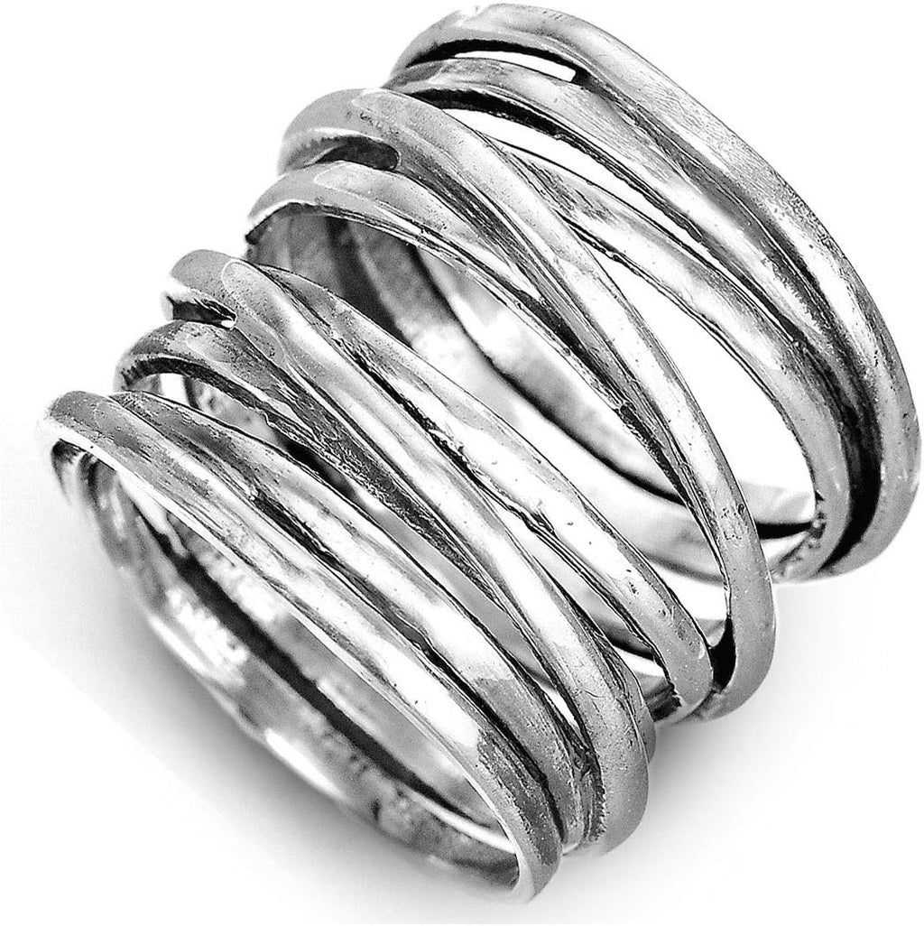 Boho-Magic 925 Sterling Silver Boho Rings for Women – Fashionable Jewelry Set – Unique Stackable Silver Rings Pack for Everyday Style and Fashion
