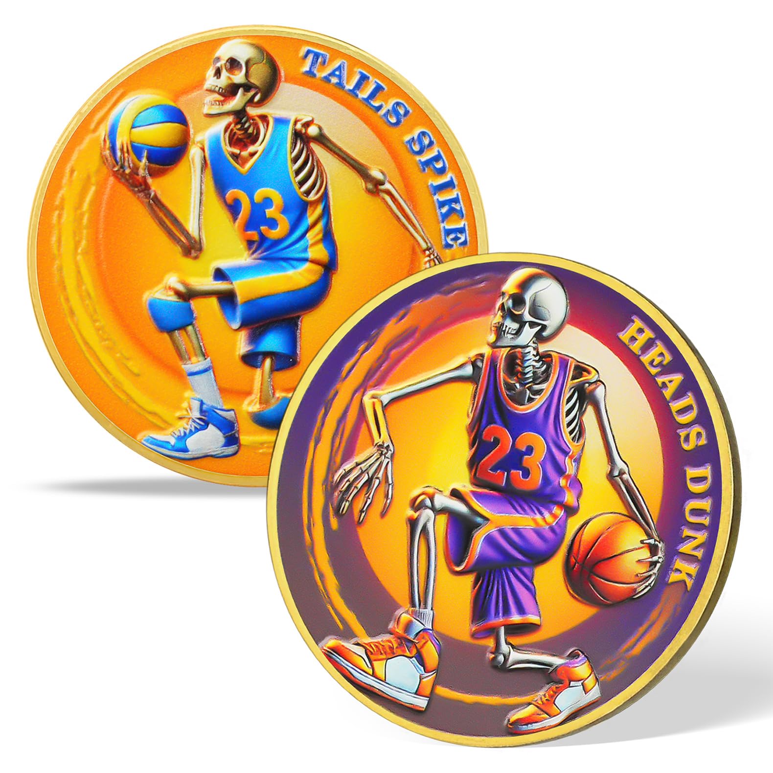 AtSKnSK Memento Mori Coin Momento Mori Coin Skull Coin Stoic Gifts Memento Mori Calendar Living Memento Mori Amor Fati Coin (Time Disc Skeleton)