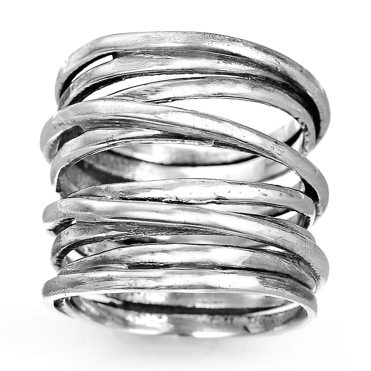 Boho-Magic 925 Sterling Silver Boho Rings for Women – Fashionable Jewelry Set – Unique Stackable Silver Rings Pack for Everyday Style and Fashion