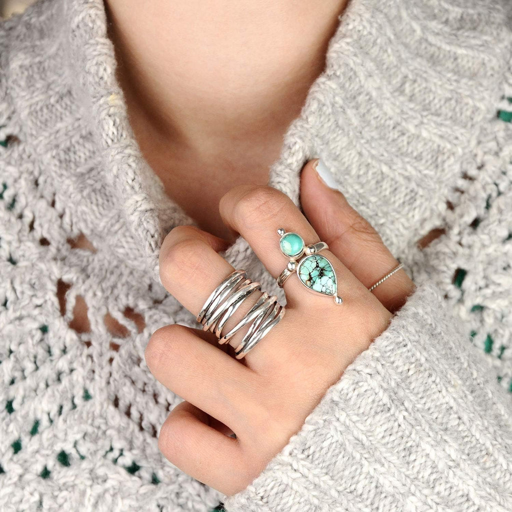 Boho-Magic 925 Sterling Silver Boho Rings for Women – Fashionable Jewelry Set – Unique Stackable Silver Rings Pack for Everyday Style and Fashion