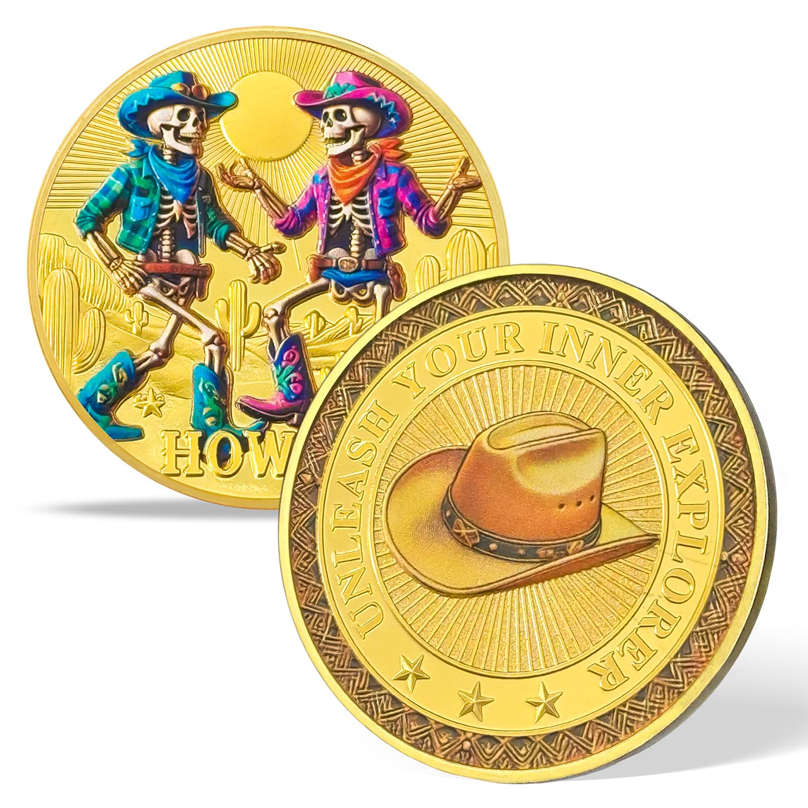 AtSKnSK Memento Mori Coin Momento Mori Coin Skull Coin Stoic Gifts Memento Mori Calendar Living Memento Mori Amor Fati Coin (Time Disc Skeleton)